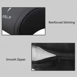 StarFire 1 Pack Genuine Leather Hanging Car Seat Pillow Neck Support Headrest for Tesla 3 S X Y Models Black Red Coffee Colors Optional