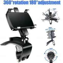 StarFire Car Phone Holder Easy Clip Stand Mounting Black Bracket For Phone&GPS Driving Recorder