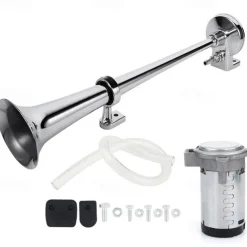 StarFire Car Truck Horn Train Air Horn 150DB Loud Universal Electric Dual Trumpet Air Horns Kit For Any 12V/24V Cars Trucks Trains Lorry Boat Ship Van