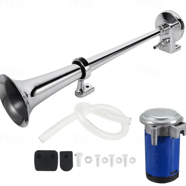 StarFire Car Truck Horn Train Air Horn 150DB Loud Universal Electric Dual Trumpet Air Horns Kit For Any 12V/24V Cars Trucks Trains Lorry Boat Ship Van