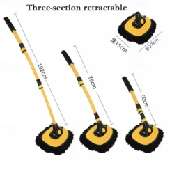 StarFire Car Wash Mop Retractable Curved Rod Car Wash Brush Soft Bristles Do Not Hurt The Car Car Brush Cleaning Brush Wipe Car Tools