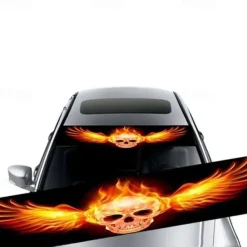 StarFire 3D Transparent Car Front Windshield Stickers Front And Rear Gear Decorative Sunshade Decals Modified Front Gear Car Stickers