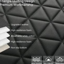 StarFire High End Luxury PU Leather Car Seat Cover Protector, Front Seat Bottom, Compatible with 90% Vehicles