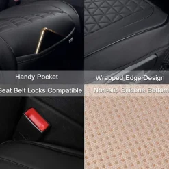 StarFire High End Luxury PU Leather Car Seat Cover Protector, Front Seat Bottom, Compatible with 90% Vehicles