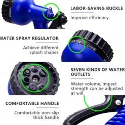 Starfire Household High-Pressure Car Wash Water Gun Flushing Telescopic 15m Water Pipe Multi-Purpose Car Garden Water Pipe Garden Watering Set