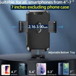 StarFire Mobile Phone Holder For Car Air Outlet 360 Degree Rotation StablePhone Mount Compatible For Android/IOS Suitable For 4-7 Inches Smart Phone Black