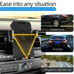 StarFire Mobile Phone Holder For Car Air Outlet 360 Degree Rotation StablePhone Mount Compatible For Android/IOS Suitable For 4-7 Inches Smart Phone Black