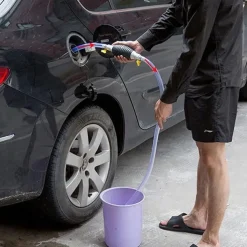 StarFire 1PC Car Fuel Gas Hand Primer Manual Pump Fuel Line Pump Fuel Pumps Car Tool Transfer Primer for Gas Petrol Diesel Oil Liquid Water with Valve Clips