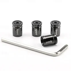 StarFire 4pcs Anti-Theft Tire Valve Caps - Sport Style Zinc Alloy Valve Stem Covers, Dust Proof and Decorative for Wheels