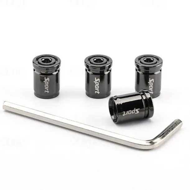 StarFire 4pcs Anti-Theft Tire Valve Caps - Sport Style Zinc Alloy Valve Stem Covers, Dust Proof and Decorative for Wheels