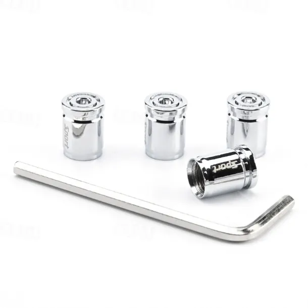 StarFire 4pcs Anti-Theft Tire Valve Caps - Sport Style Zinc Alloy Valve Stem Covers, Dust Proof and Decorative for Wheels