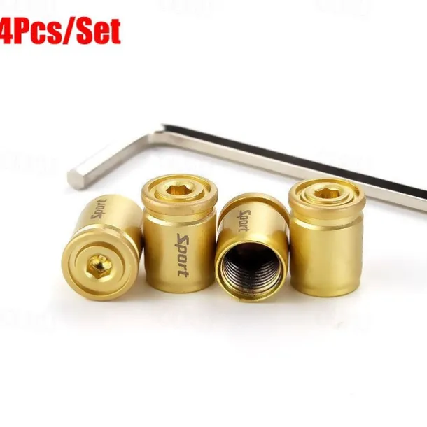 StarFire 4pcs Anti-Theft Tire Valve Caps - Sport Style Zinc Alloy Valve Stem Covers, Dust Proof and Decorative for Wheels