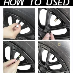 StarFire 4pcs Car Tire Valve Caps Aluminum Alloy Car Wheel Tire Valve Caps Dustproof Car Motorcycle Truck Bike For USA AIR Valve Caps