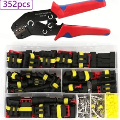 StarFire 352pcs HID Waterproof Connectors 1/2/3/4Pin 26sets Car Electrical Electric Wire Connector Plug Truck Harness Way Car Sealed Waterproof Electrical Wire