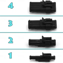 StarFire 352pcs HID Waterproof Connectors 1/2/3/4Pin 26sets Car Electrical Electric Wire Connector Plug Truck Harness Way Car Sealed Waterproof Electrical Wire