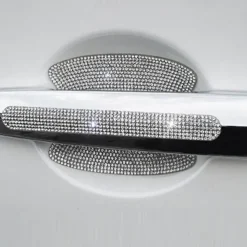 StarFire 1/2/4PCS Rhinestone Car Door Handle Stickers - Bling Car Accessories Crystal Glitter Door Handle Protector Stickers and Decals Scratch Safety Reflective Auto Sticker for Woman &amp Man