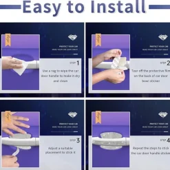 StarFire 1/2/4PCS Rhinestone Car Door Handle Stickers - Bling Car Accessories Crystal Glitter Door Handle Protector Stickers and Decals Scratch Safety Reflective Auto Sticker for Woman &amp Man