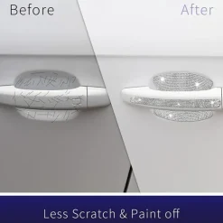 StarFire 1/2/4PCS Rhinestone Car Door Handle Stickers - Bling Car Accessories Crystal Glitter Door Handle Protector Stickers and Decals Scratch Safety Reflective Auto Sticker for Woman &amp Man