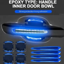 StarFire 4pcs/8pcs Universal Door Handle Sticker 3D Carbon Fiber Car Door Handle Paint Scratch Protector Sticker Stonego Auto Door Handle Scratch Cover