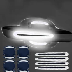 StarFire 4pcs/8pcs Universal Door Handle Sticker 3D Carbon Fiber Car Door Handle Paint Scratch Protector Sticker Stonego Auto Door Handle Scratch Cover