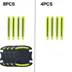 StarFire 4pcs/8pcs Universal Door Handle Sticker 3D Carbon Fiber Car Door Handle Paint Scratch Protector Sticker Stonego Auto Door Handle Scratch Cover