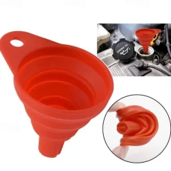 StarFire Portable Collapsible Car Silicone Funnel Long Neck Funnel Silicone Folding Funnel Small Funnel