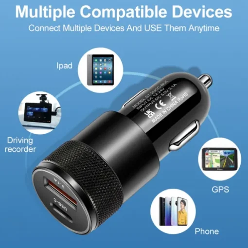 StarFire 38W USB Car Charger Quick Charge 3.0 Type-C Fast Charging Phone Adapter For IPhone 14 13 12 11 Pro Max For Redmi/Huawei/Samsung