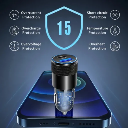 StarFire 38W USB Car Charger Quick Charge 3.0 Type-C Fast Charging Phone Adapter For IPhone 14 13 12 11 Pro Max For Redmi/Huawei/Samsung