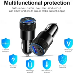 StarFire 38W USB Car Charger Quick Charge 3.0 Type-C Fast Charging Phone Adapter For IPhone 14 13 12 11 Pro Max For Redmi/Huawei/Samsung