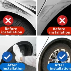 StarFire Wheel Arch Covers Extensions Universal Rubber Fender Flares Lip Wheel-arch Trim Fender Eyebrow Protector Scratch Proof Rubber