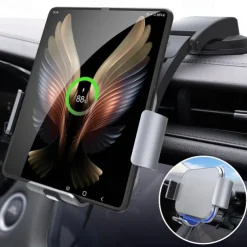 StarFire Wireless Car Charger For Galaxy Z Fold 4 3 2 iPhone Samsung W22 W21 Foldable Phone Holder Dual Coil Car Chargers Fast Charging