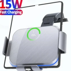 StarFire Wireless Car Charger For Galaxy Z Fold 4 3 2 iPhone Samsung W22 W21 Foldable Phone Holder Dual Coil Car Chargers Fast Charging