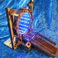 Stargate Bookends Ornaments Table Lamps Gifts LED Lighted Portal Bookends Two-Way Galaxy Door