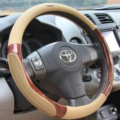 Steering Wheel Covers Rubber 38cm Black / Beige / Gray For universal