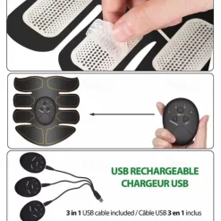 Stimulator Abdominal Muscle Toner Abs Muscle Trainer 6 Modes 9 Levels Intensity Body Fitness Shaping Massage Patch