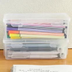 Storage Box Transparent Pencil Case Large Capacity Desktop Organized Double-layer Glasses Case Multi-function Stationery Box