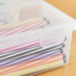 Storage Box Transparent Pencil Case Large Capacity Desktop Organized Double-layer Glasses Case Multi-function Stationery Box