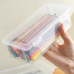 Storage Box Transparent Pencil Case Large Capacity Desktop Organized Double-layer Glasses Case Multi-function Stationery Box