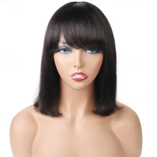 Straight Bob Human Hair Full Mechanism Wig Short BOBO Wig Straight Hair For Black Women