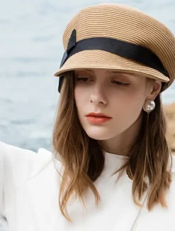 Straw Hats with Braided Strap 1PC Casual / Melbourne Cup Headpiece