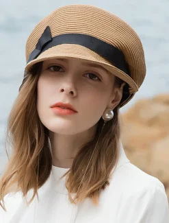 Straw Hats with Braided Strap 1PC Casual / Melbourne Cup Headpiece