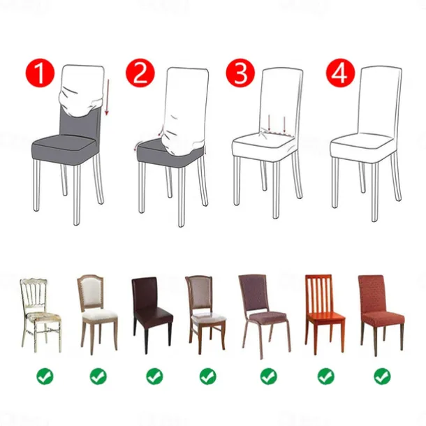 Stretch Dining Chair Cover Flexible Slipcovers for a Snug Fit High Back Dining Chair Cover Protecting Your Chairs from Spills and Wear While Adding a Stylish Touch to Your Dining Room