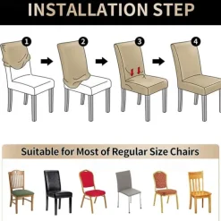 Stretch Dining Chair Covers Elastic and Durable Slipcovers Perfect for Protecting and Refreshing Dining Chairs Suitable for High-Back Dining Chairs Adds Comfort and Style to Your Dining Room Decor