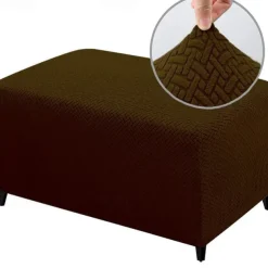 Stretch Ottoman Cover Square Ottoman Slipcovers Rectangular Foldable Storage Stool Cover Bench Cover Furniture Protector Soft Slipcover with Elastic Bottom