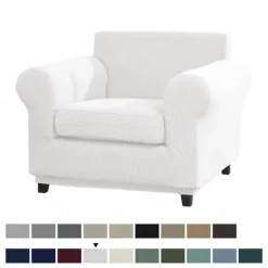 Stretch Single Sofa Cover For Dogs Pet, Armchair Slipcover 1 Seater Couch Furniture Protector with Elastic Bottom Washable Couch Furniture Protector