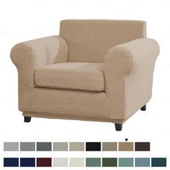 Stretch Single Sofa Cover For Dogs Pet, Armchair Slipcover 1 Seater Couch Furniture Protector with Elastic Bottom Washable Couch Furniture Protector