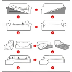 Stretch Sofa Cover Slipcover Jacquard Elastic Sectional Couch Armchair Loveseat 4 or 4 or 3 Seater Burgundy Red L Shape White Grey Black Plain Solid Color Soft Durable Washable(1 Free Cushion Cover)