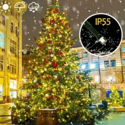 String Lights LED Christmas Tree with Ring 400LED Christmas Tree Lights with 16 Strands 2m Christmas Tree String Lights Christmas Lights String Lights for 150cm-240cm Tree