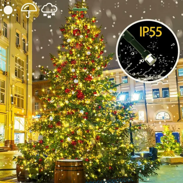 String Lights LED Christmas Tree with Ring 400LED Christmas Tree Lights with 16 Strands 2m Christmas Tree String Lights Christmas Lights String Lights for 150cm-240cm Tree
