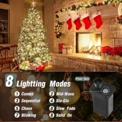 String Lights LED Christmas Tree with Ring 400LED Christmas Tree Lights with 16 Strands 2m Christmas Tree String Lights Christmas Lights String Lights for 150cm-240cm Tree